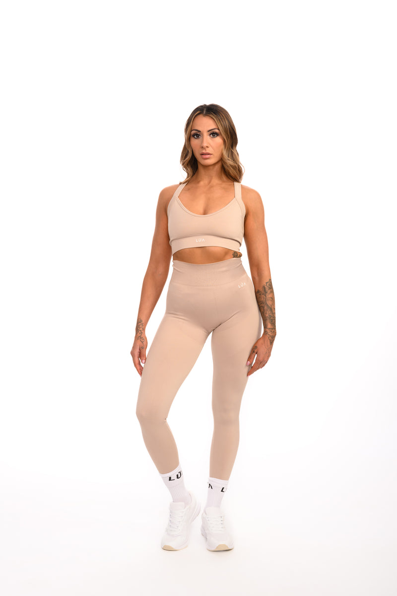 Dusk Seamless Cross Bra | Khaki