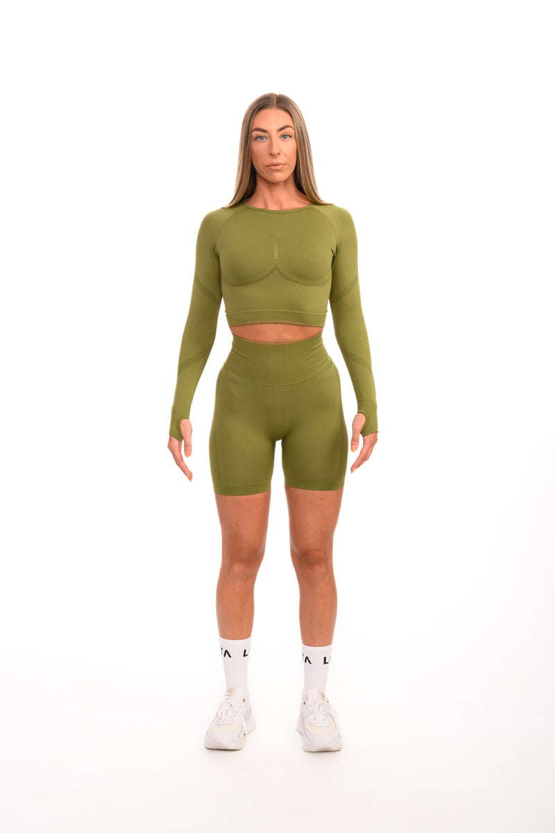 Core Seamless Long Sleeve T-Shirt | Army Green