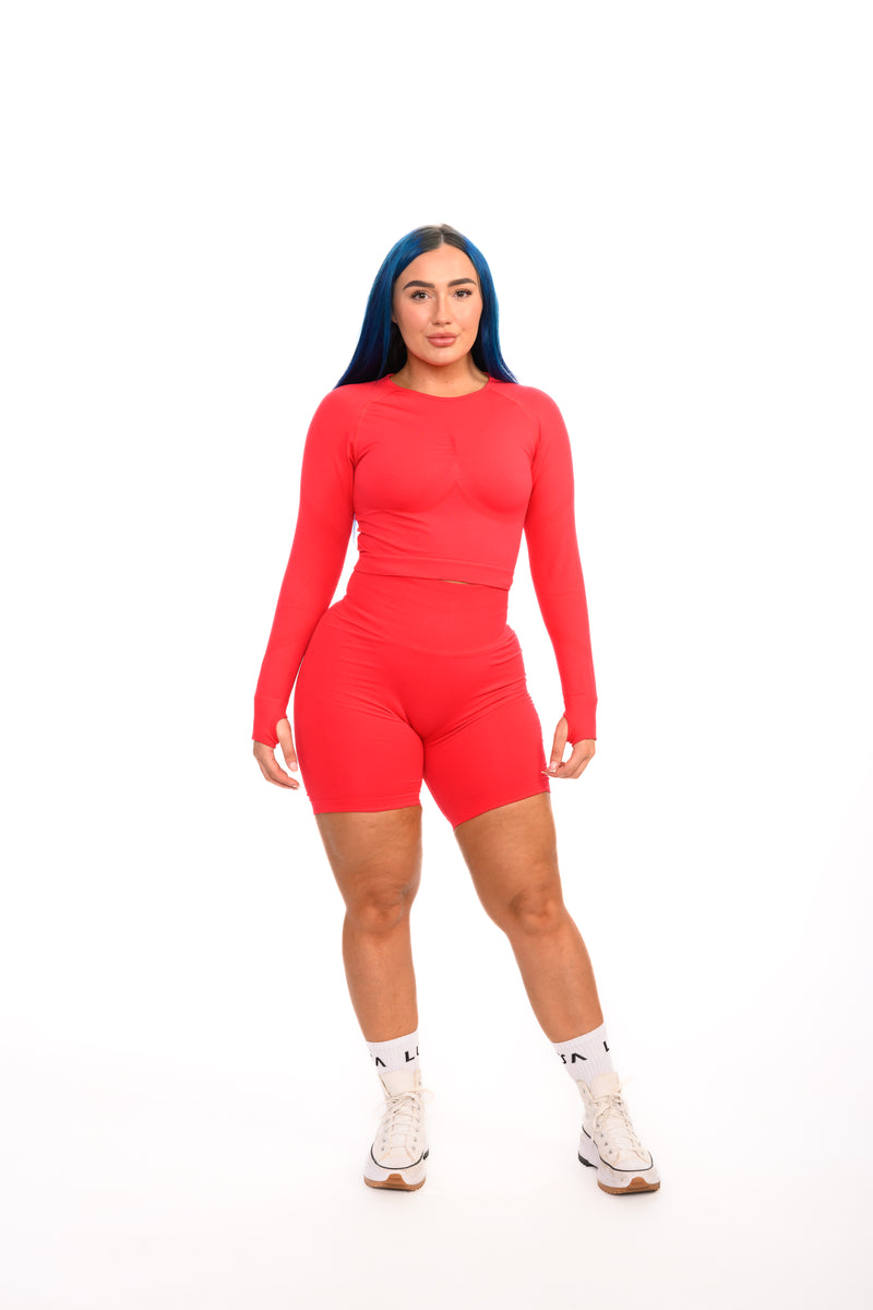 Core Seamless Long Sleeve T-Shirt | Red