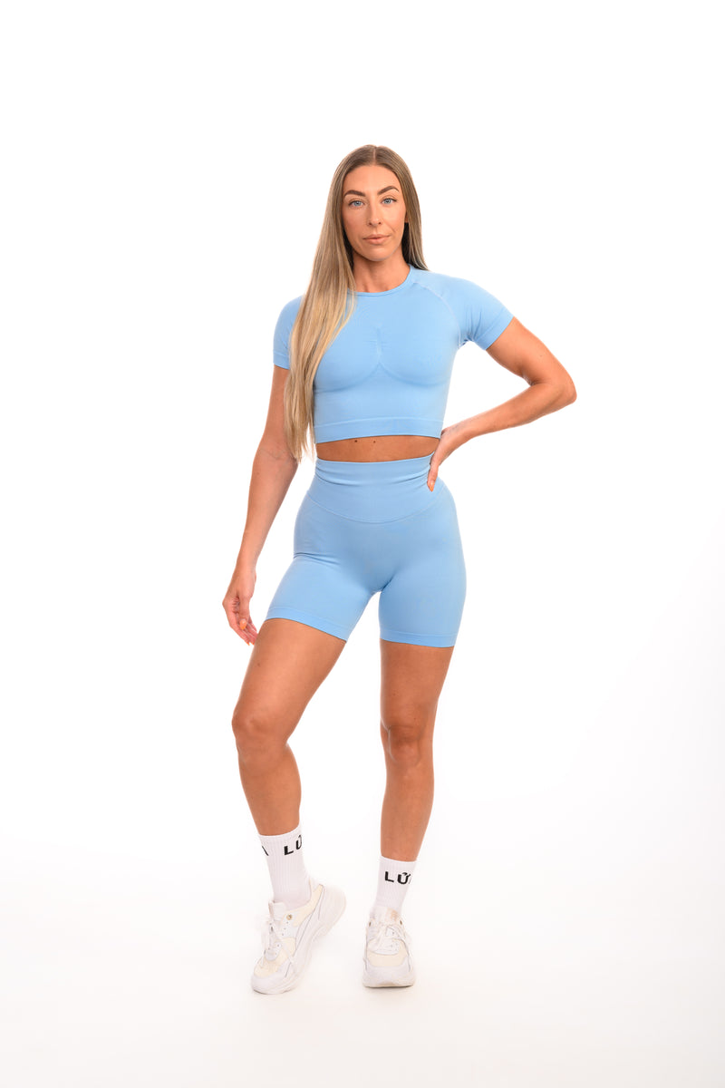 Core Seamless Sculpt Shorts |  Sky Blue