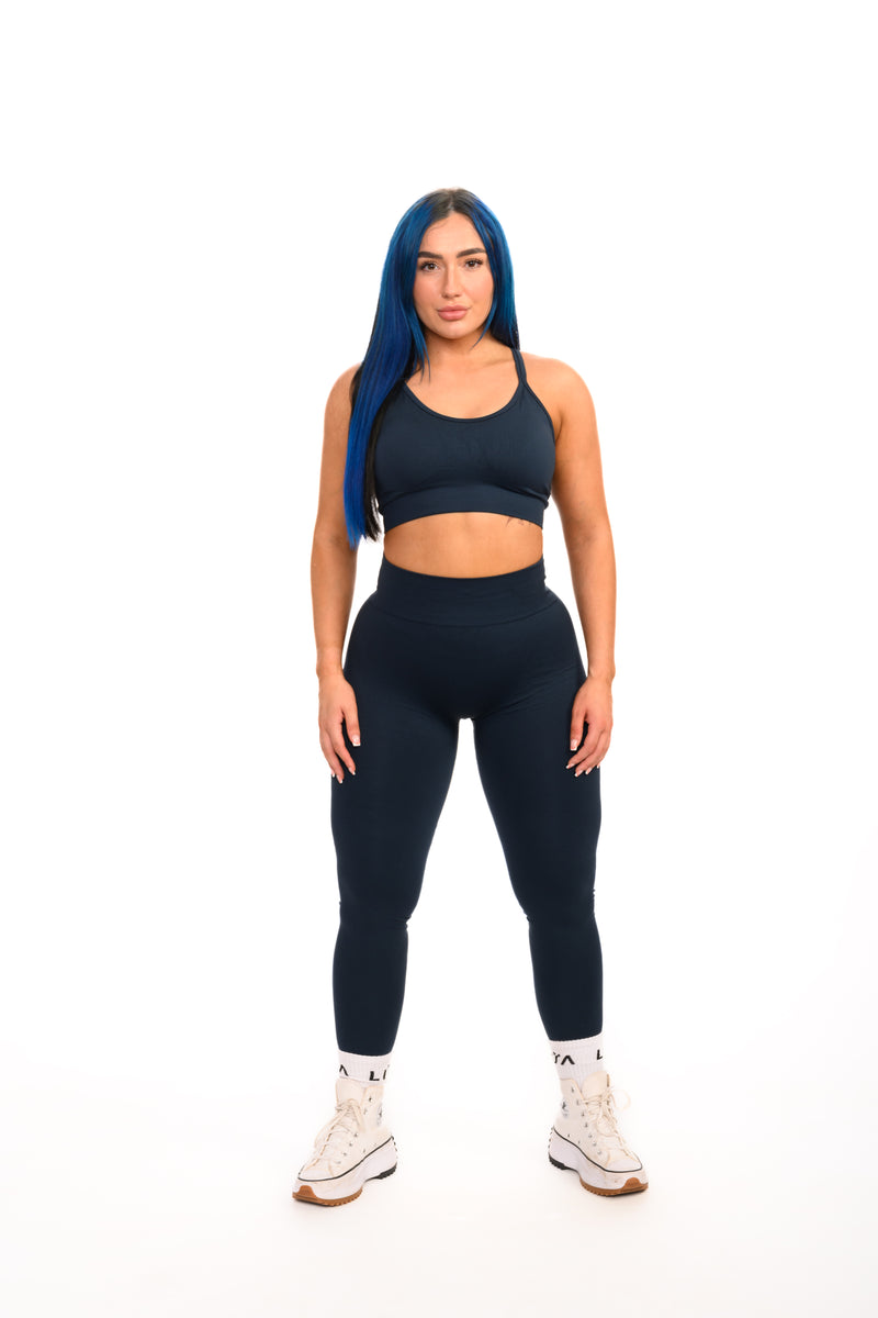 Pure Seamless Cross Bra | Navy