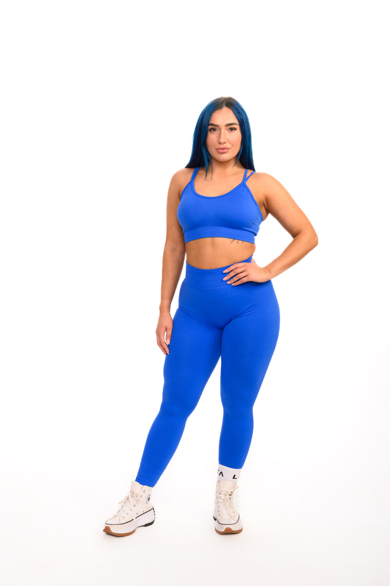 Pure Seamless Cross Bra | Blue