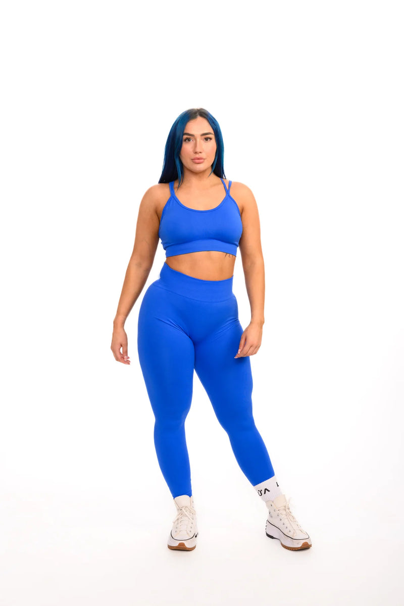 Pure Seamless Cross Bra | Blue