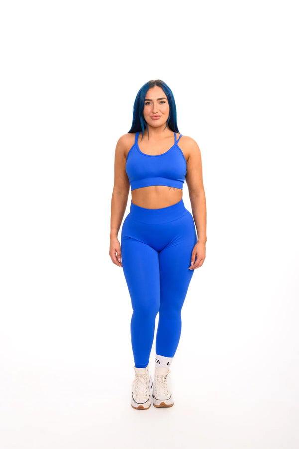 Pure Seamless Cross Bra | Blue